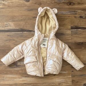 BearPaw Cream Puffer Jacket with Ears